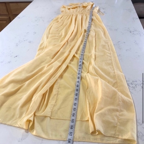 BCBGeneration maxi yellow sleeveless racerback dress size:XS - Picture 6 of 16